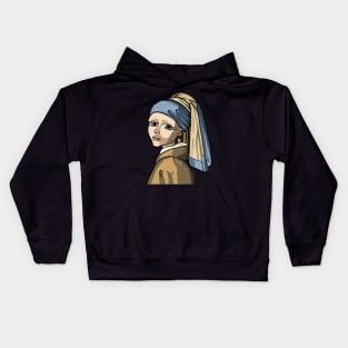 Girl with the Pearl Earring, Reimagined Kids Hoodie